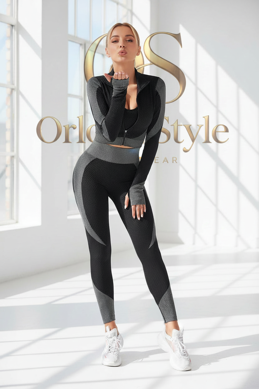 ORLOVA Black 3-Piece Activewear Set